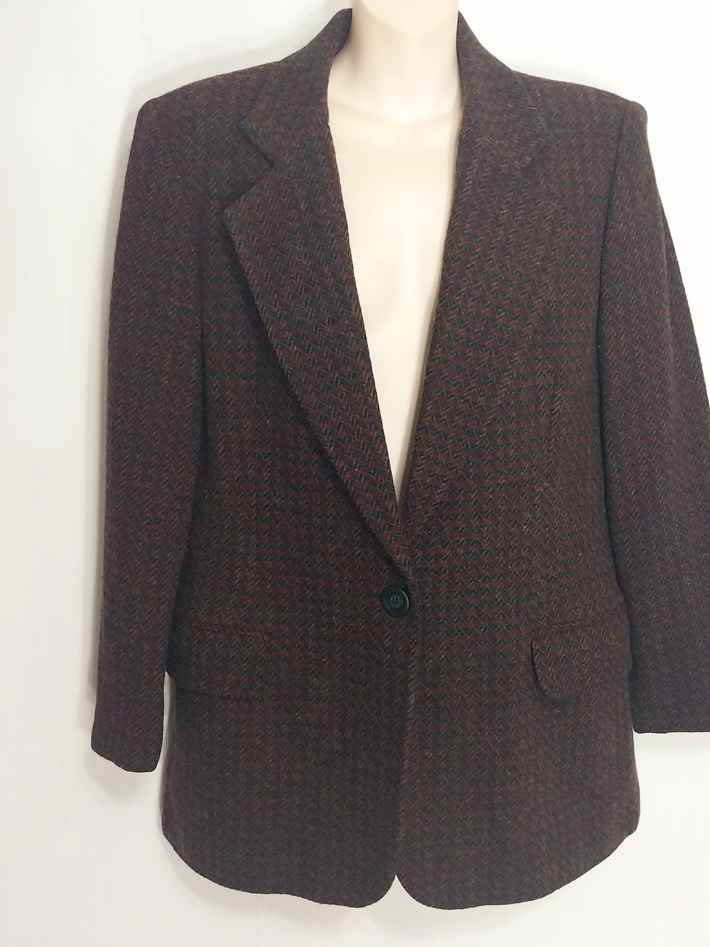 🔵BOGO FREE🔵 Sag Harbor Wool Blazer Herringbone Design Sz 10
